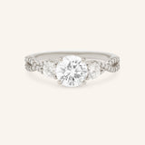 Lindey Round Three Stone Diamond Engagement Ring