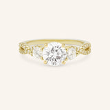 Lindey Round Three Stone Diamond Engagement Ring