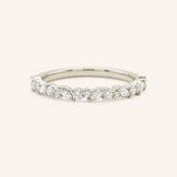 White gold Mandana diamond anniversary band front view on white background
