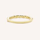 Yellow gold Mandana diamond anniversary band back view on white background