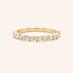 Yellow gold Mandana diamond anniversary band front view on white background