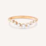 Rose gold Arella curved diamond wedding band front view on white background