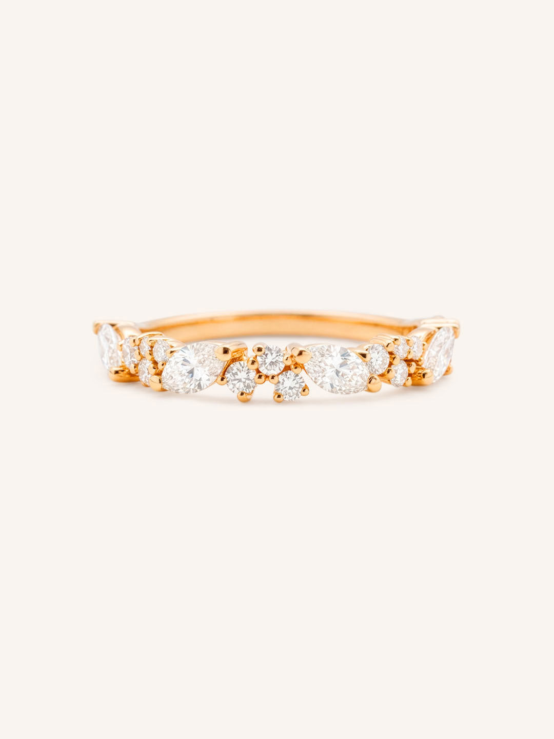 Rose gold Kamaria diamond anniversary band front view on white background