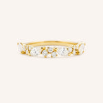 Yellow gold Kamaria diamond anniversary band front view on white background