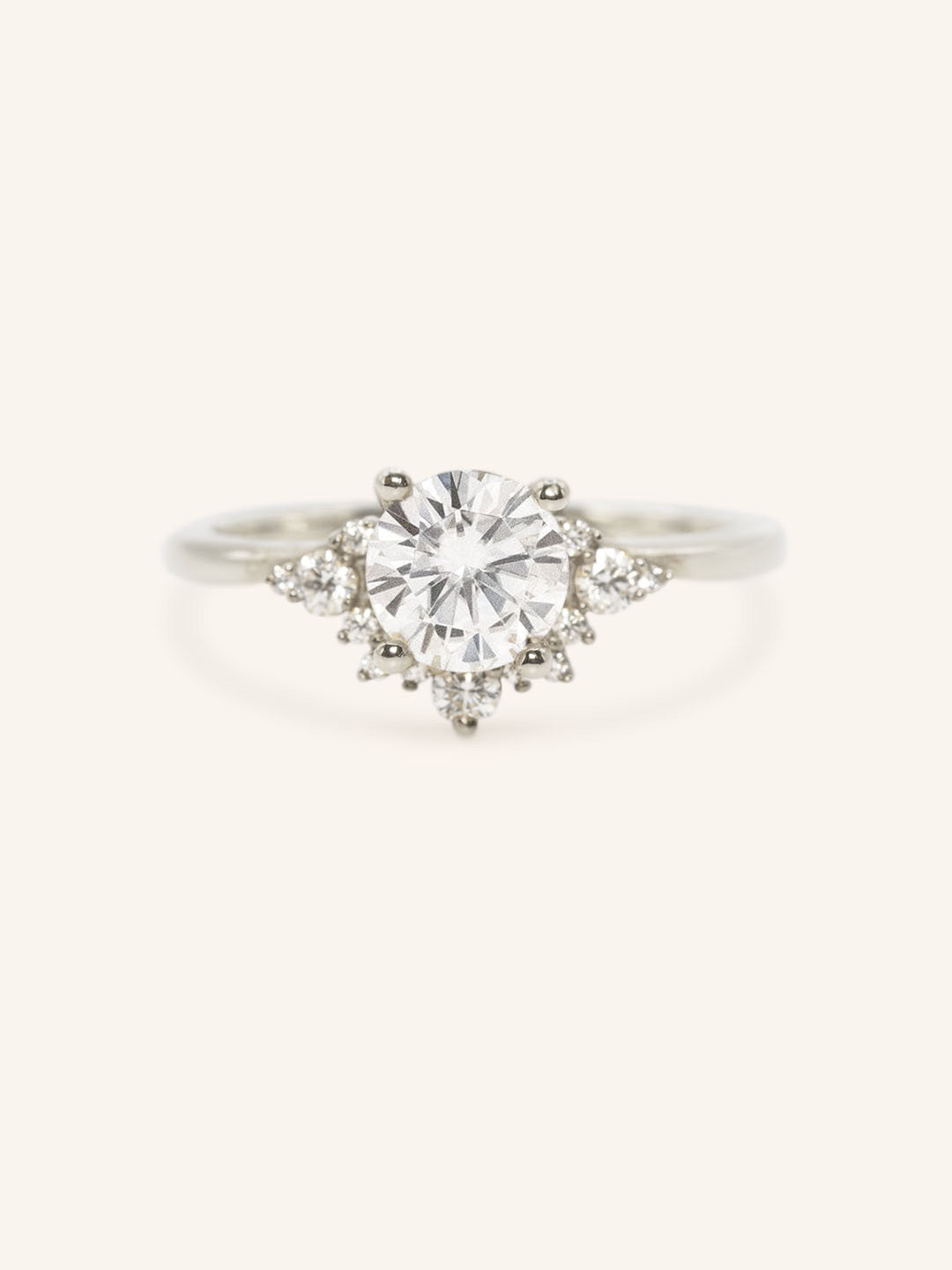 Merilyn Round Diamond Cluster Engagement Ring