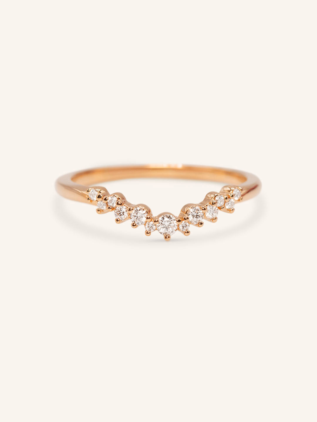 Misty Curved Diamond Wedding Band