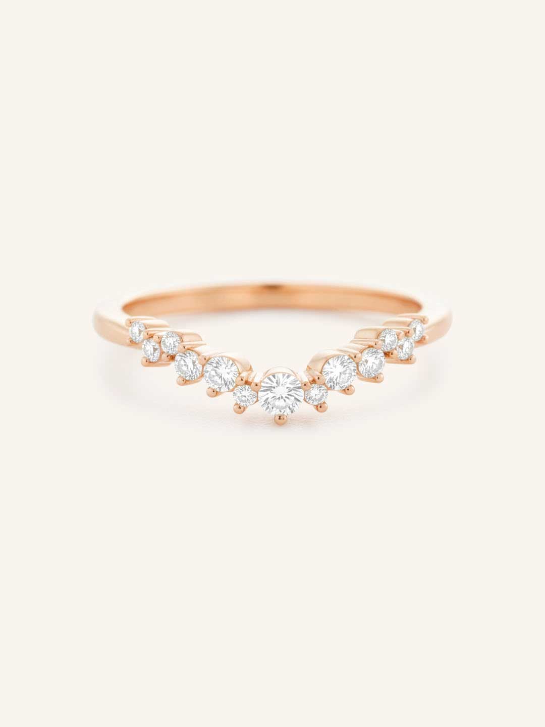 Misty Curved Diamond Wedding Band