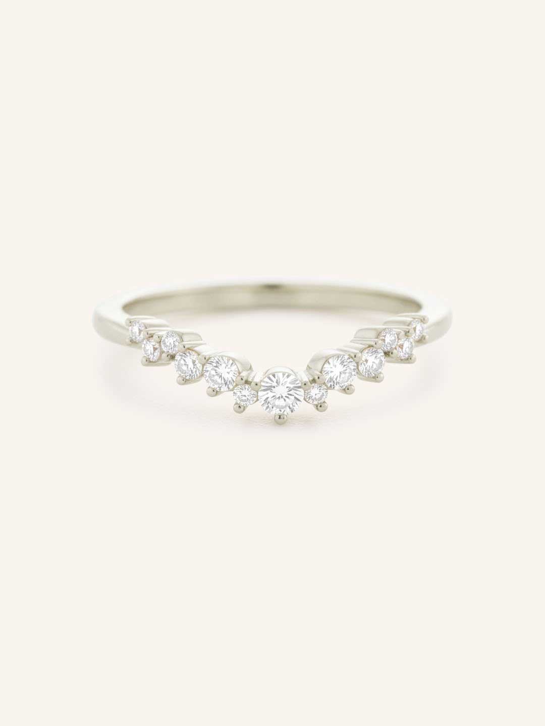 Misty Curved Diamond Wedding Band