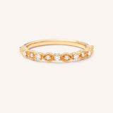 Rose Gold Bayberry Milgrain Edge Diamond Anniversary Band front view on white background