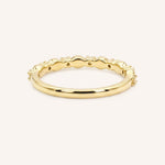 Yellow Gold Bayberry Milgrain Edge Diamond Anniversary Band back view on white background