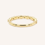 Yellow Gold Bayberry Milgrain Edge Diamond Anniversary Band back view on white background