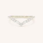 White Gold ring with small diamonds on a white background