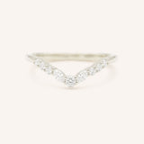 White Gold ring with small diamonds on a white background