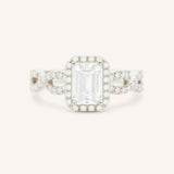 Bonnie Bell Emerald Cut Diamond Infinity Halo Engagement Ring