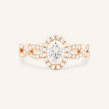 Bonnie Bell Oval Diamond Infinity Halo Engagement Ring
