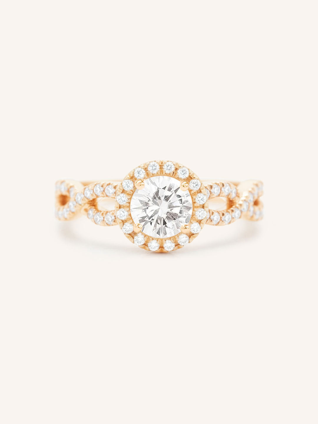 Bonnie Bell Round Diamond Infinity Halo Engagement Ring