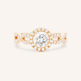 Bonnie Bell Round Diamond Infinity Halo Engagement Ring