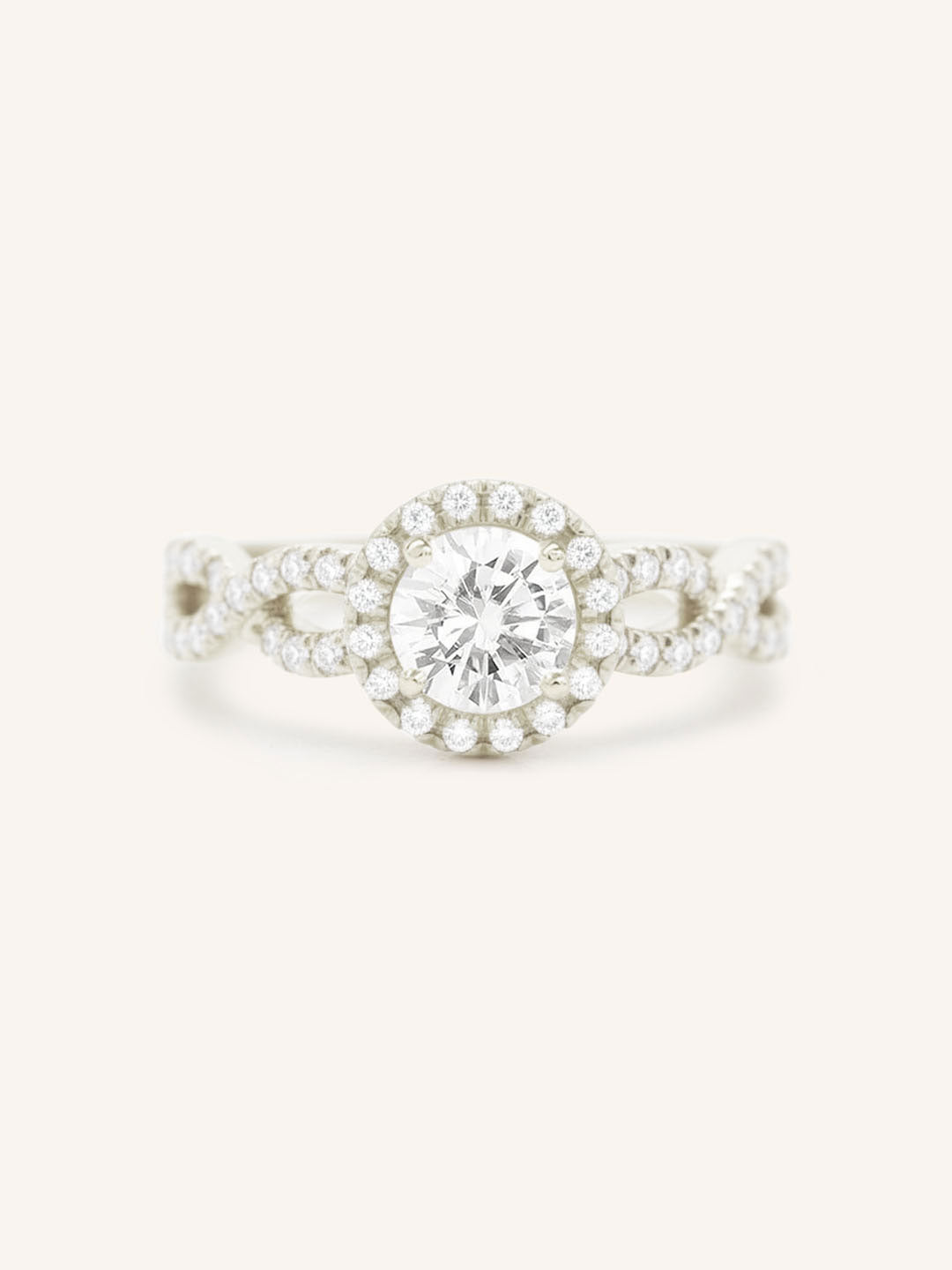 Bonnie Bell Round Diamond Infinity Halo Engagement Ring