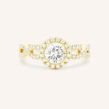 Bonnie Bell Round Diamond Infinity Halo Engagement Ring