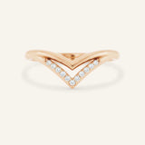 Double Chevron Diamond Wedding Band