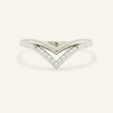 Double Chevron Diamond Wedding Band