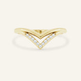 Double Chevron Diamond Wedding Band
