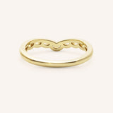 Scalloped Milgrain Chevron Stackable Ring