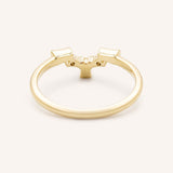 Yellow gold Gillespie curved diamond wedding band back view on white background