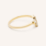 Yellow gold Gillespie curved diamond wedding band side view 2 on white background