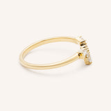 Yellow gold Gillespie curved diamond wedding band side view 2 on white background