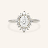 Elisa Oval Diamond Halo Cluster Engagement Ring
