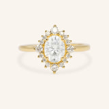 Elisa Oval Diamond Halo Cluster Engagement Ring