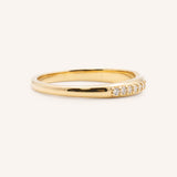 Yellow gold Sorrel diamond criss-cross contour band side view 2 on white background