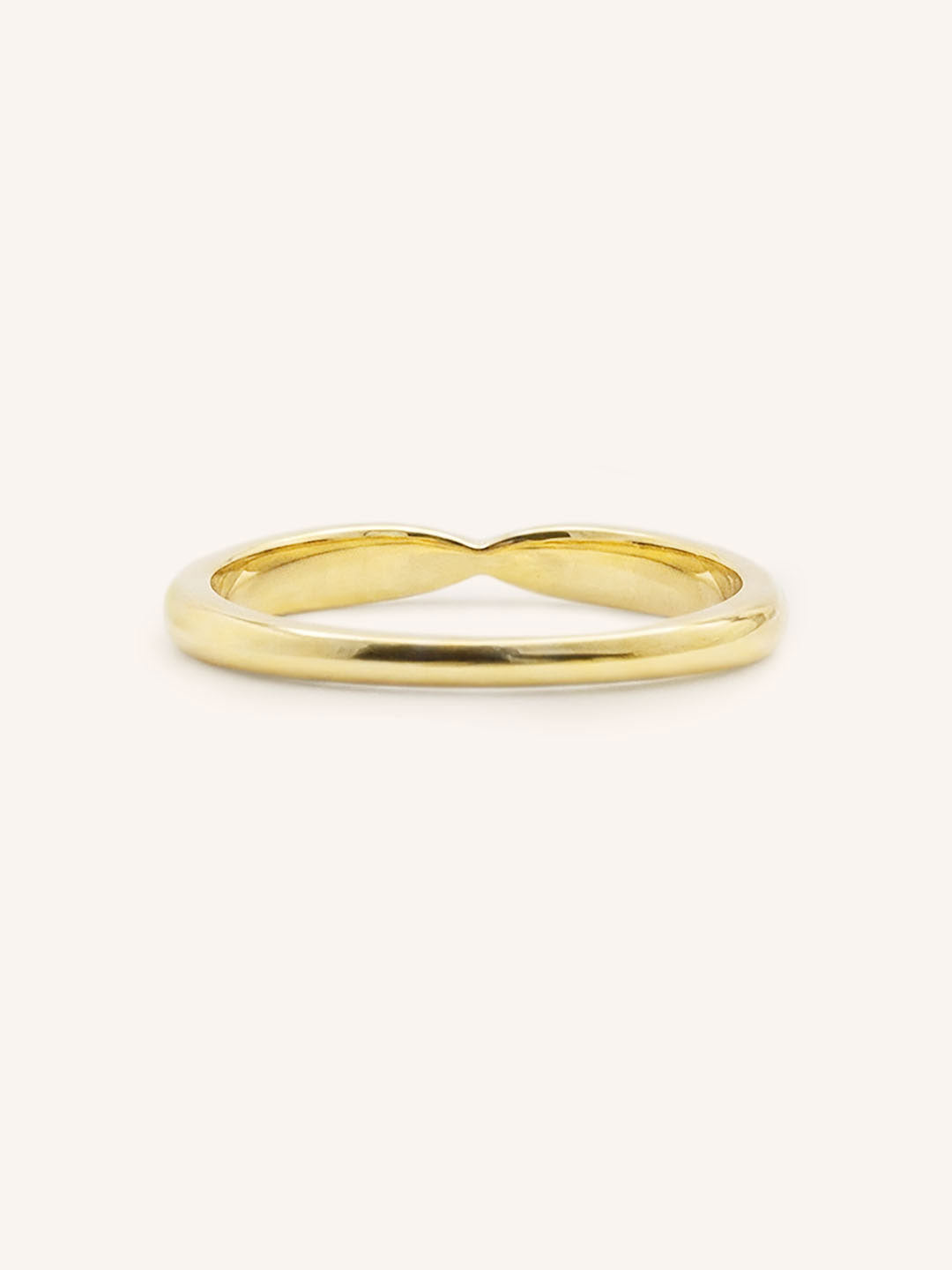 Yellow gold Sorrel diamond criss-cross contour band back view on white background