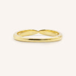 Yellow gold Sorrel diamond criss-cross contour band back view on white background