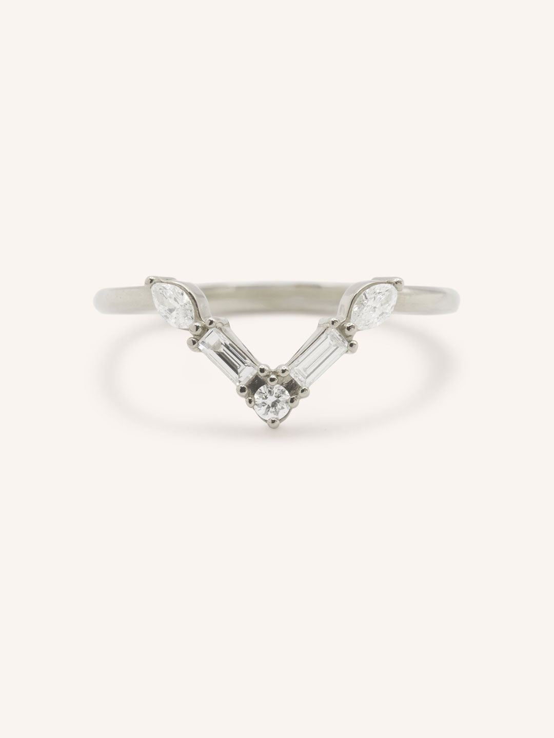 Rosalina V Diamond Wedding Band