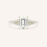 Sabora Emerald Cut Diamond Split Shank Engagement Ring