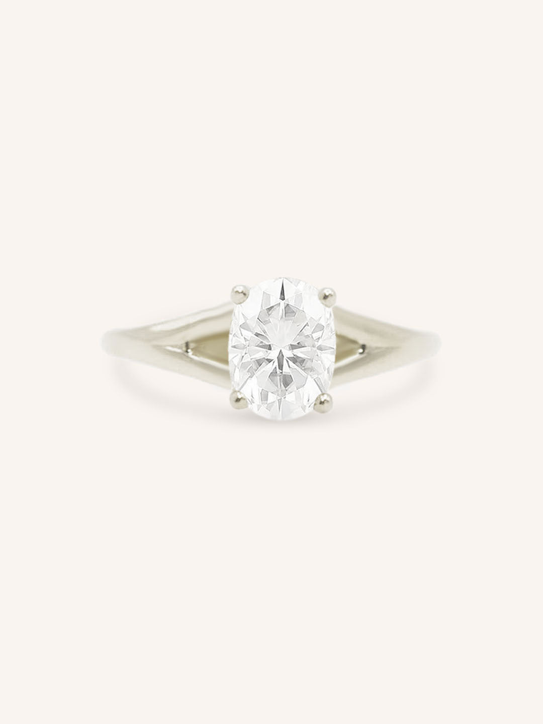 Sabora Oval Diamond Split Shank Engagement Ring