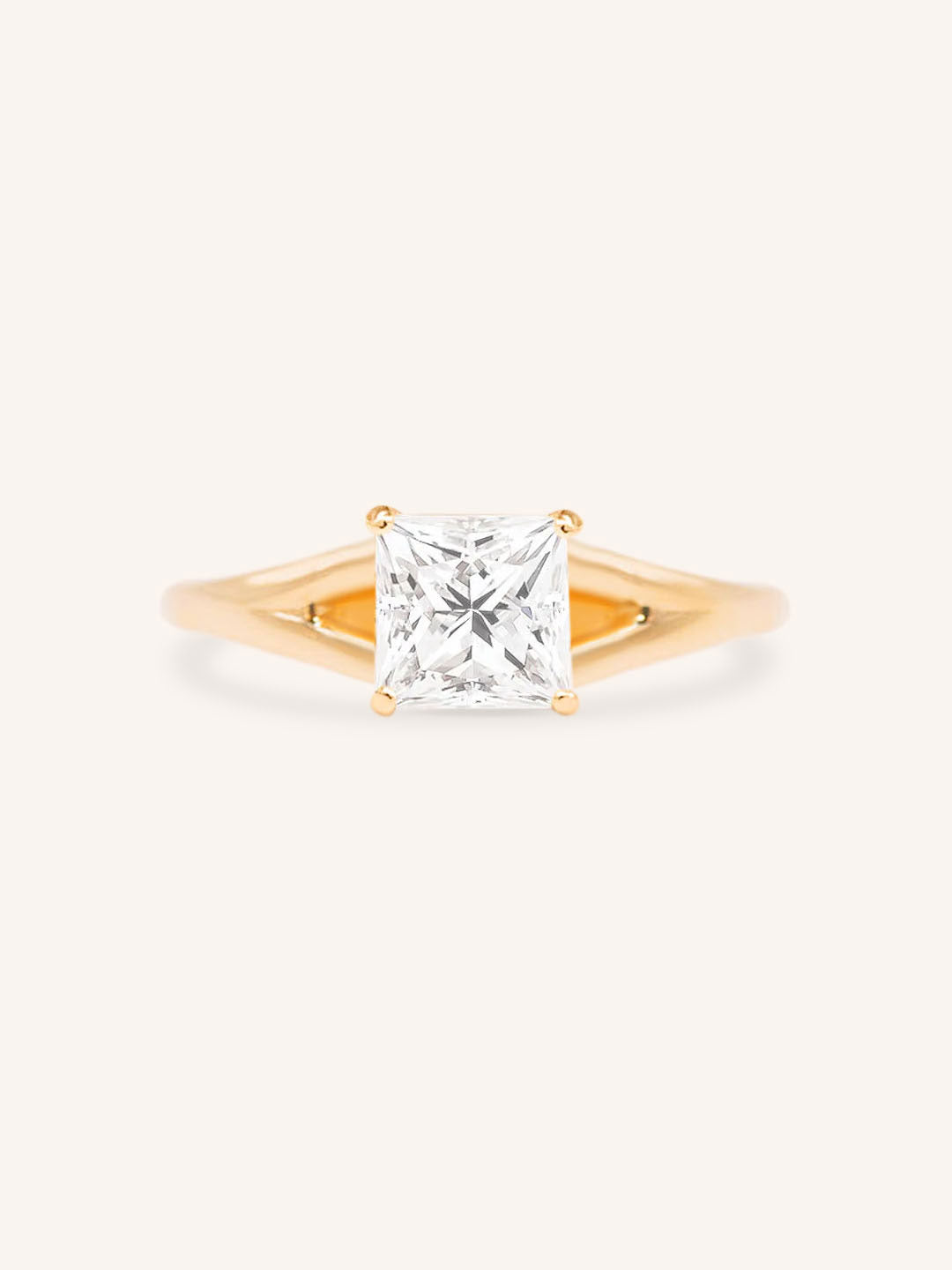 Sabora Princess Cut Square Diamond Split Shank Engagement Ring
