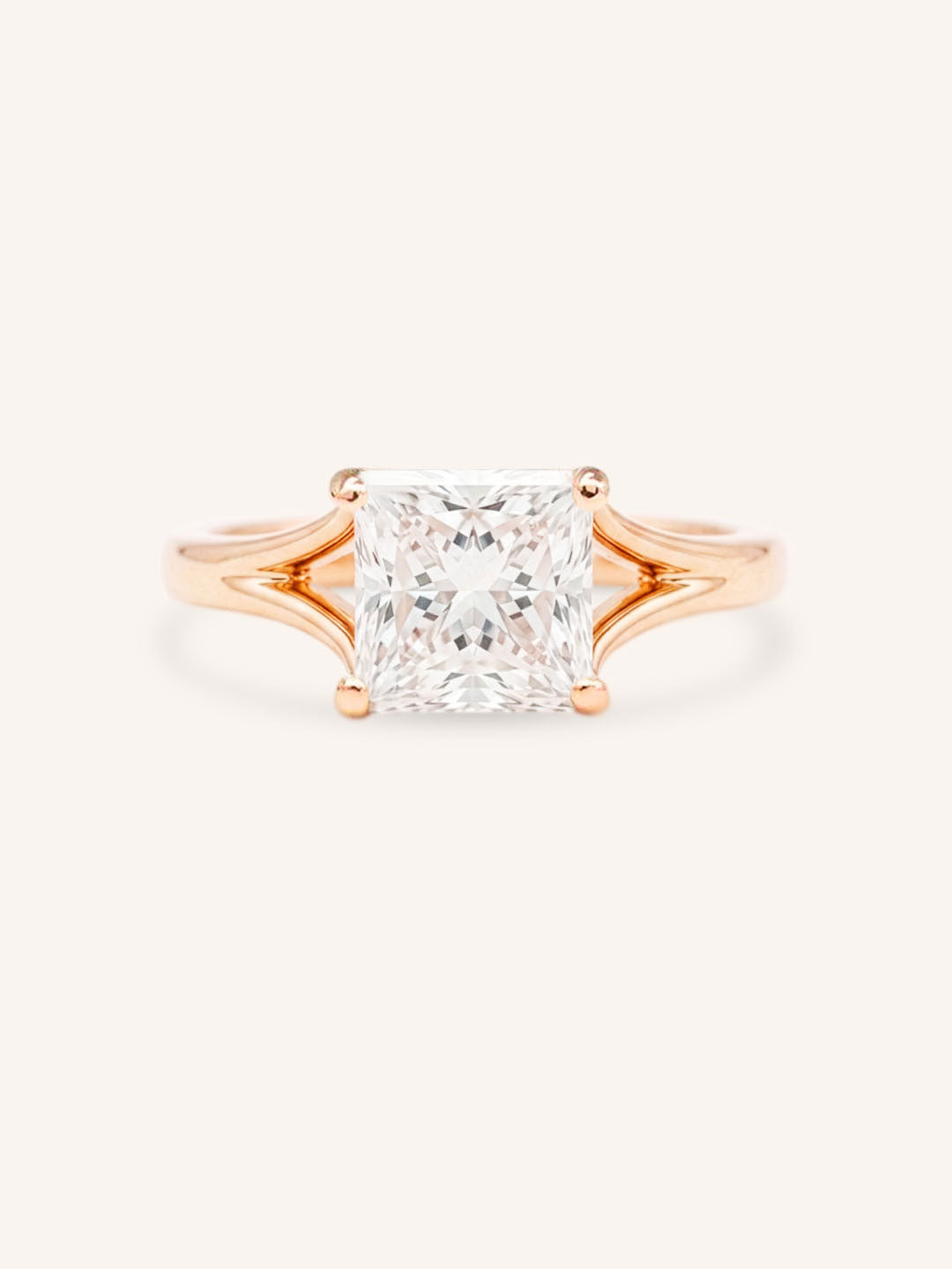 Sabora Princess Cut Square Diamond Split Shank Engagement Ring