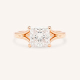Sabora Princess Cut Square Diamond Split Shank Engagement Ring