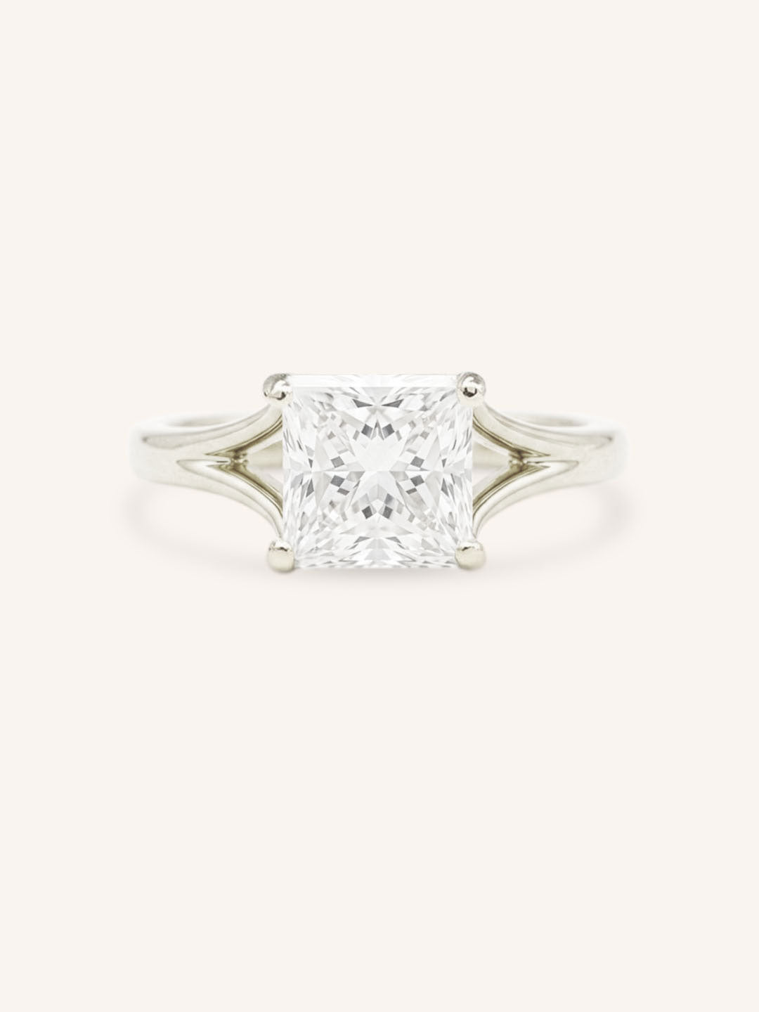 Sabora Princess Cut Square Diamond Split Shank Engagement Ring