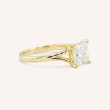 Sabora Princess Cut Square Diamond Split Shank Engagement Ring