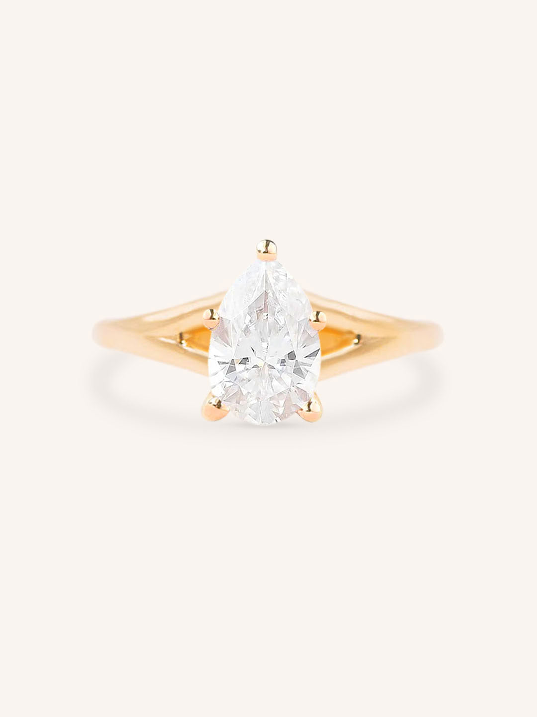 Sabora Pear Cut Diamond Split Shank Engagement Ring