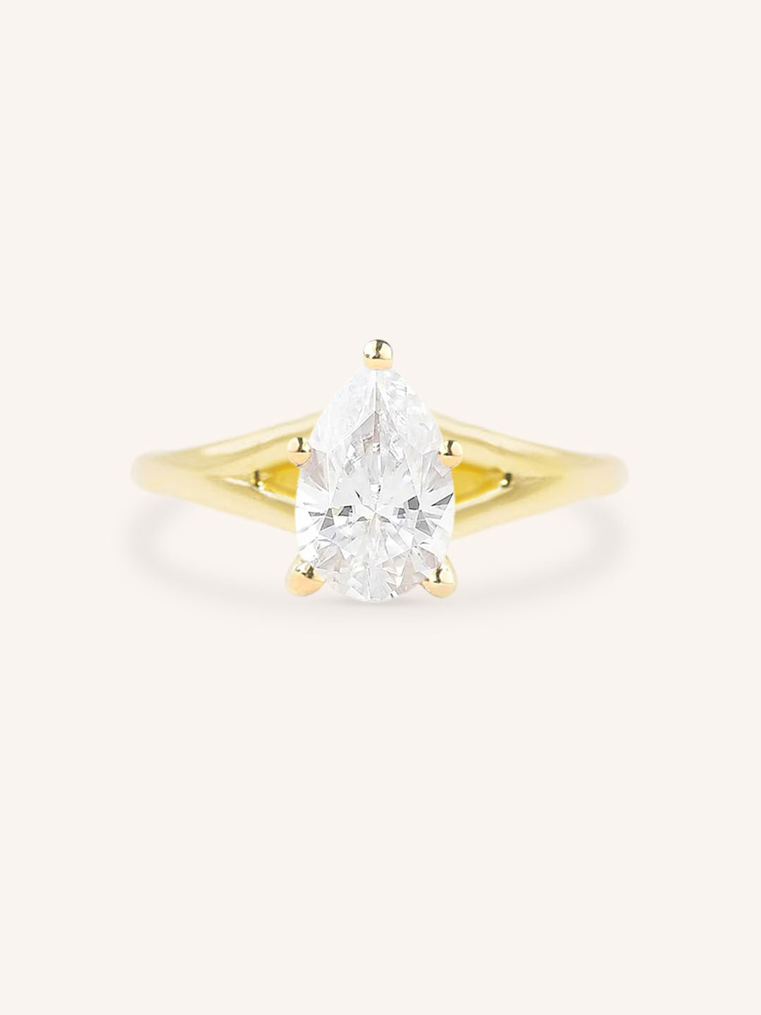 Sabora Pear Cut Diamond Split Shank Engagement Ring