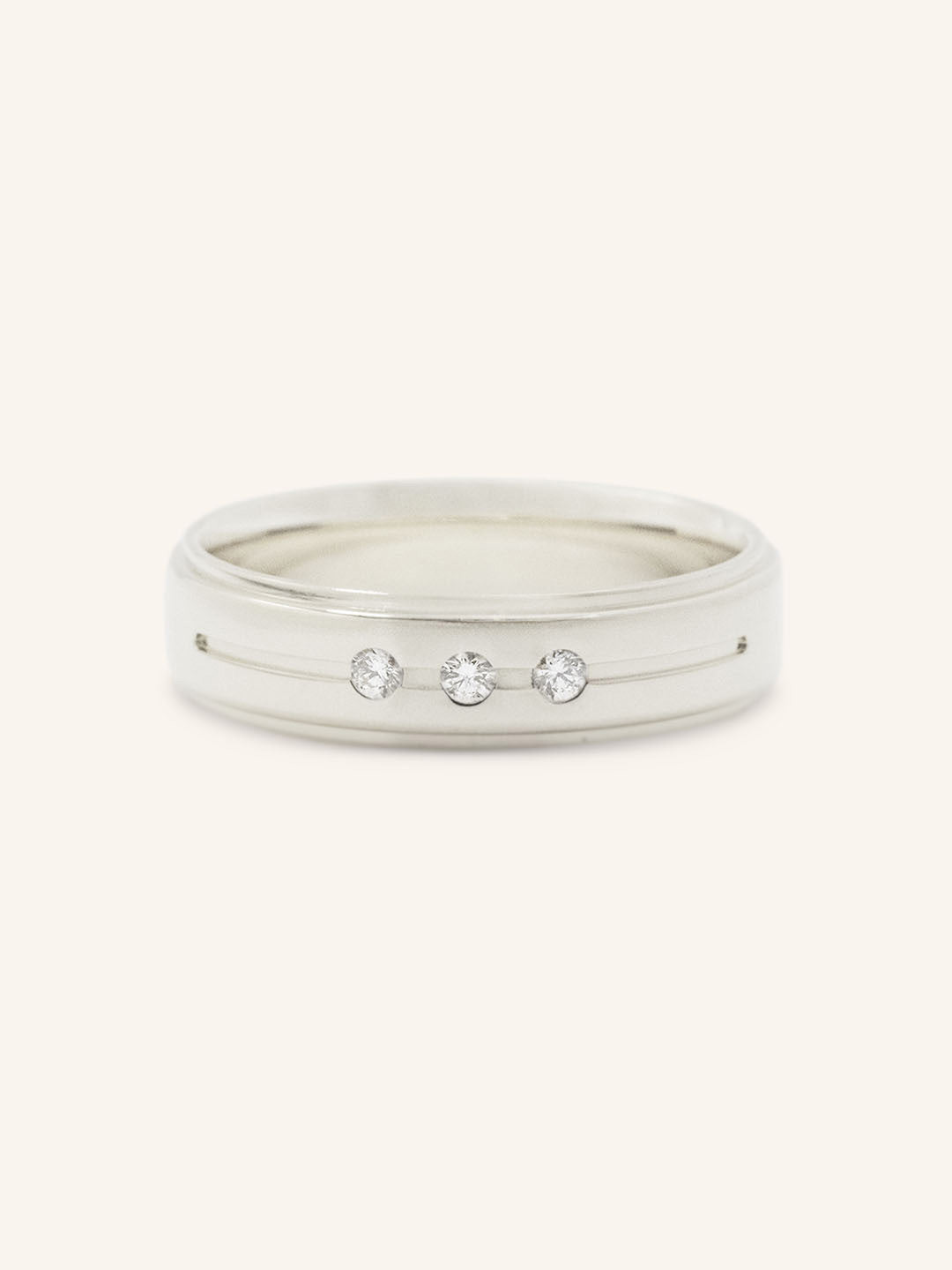 Bradford Diamond Grooved Wedding Band