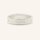 Bradford Diamond Grooved Wedding Band