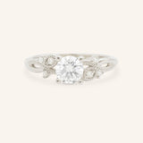 Camellia Round Diamond Accent Engagement Ring