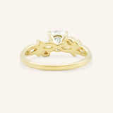 Camellia Round Diamond Accent Engagement Ring
