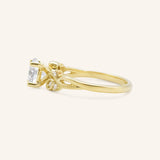 Camellia Round Diamond Accent Engagement Ring